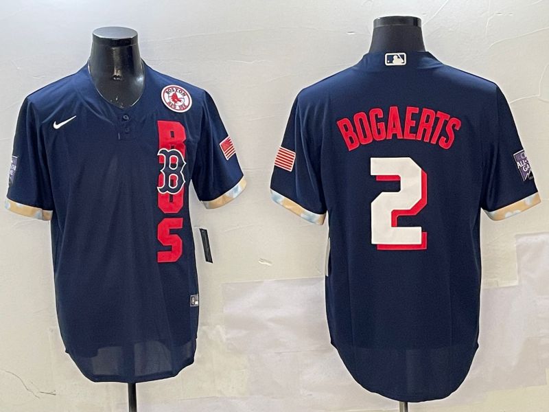 Men Boston Red Sox  #2 Bogaerts Blue All star Game 2025 Nike MLB Jersey style 2